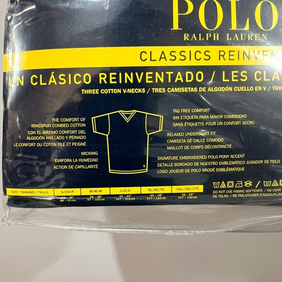 Ralph Lauren Polo, Men’s Classic Fit, V Neck Shirt, 3 Pack - Picture 5 of 6